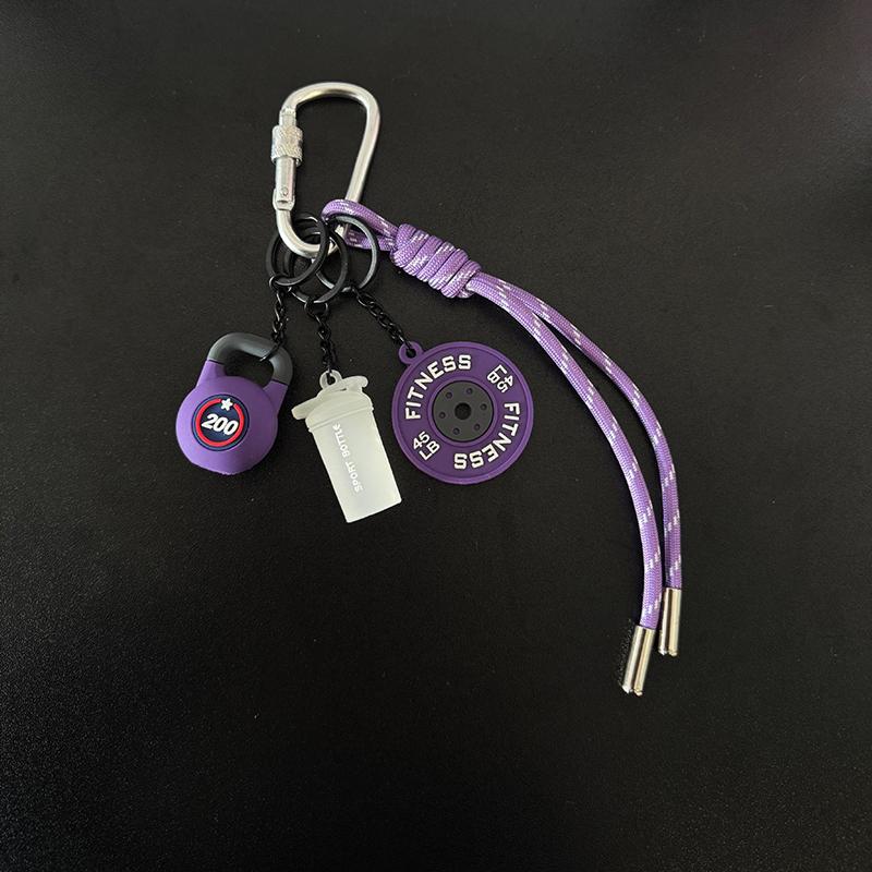 Y2K  Sports Fitness Bag Pendant Mini Dumbbell Water Cup Keychain Camera Mobile Phone Backpack Accessories For Men Women