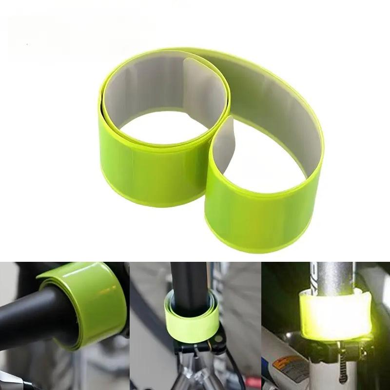 5pcs Bicycle Handlebar Ankle Strap Safety Reflector System - PVC Bike Accessory with Reflective for night riding, Compatible