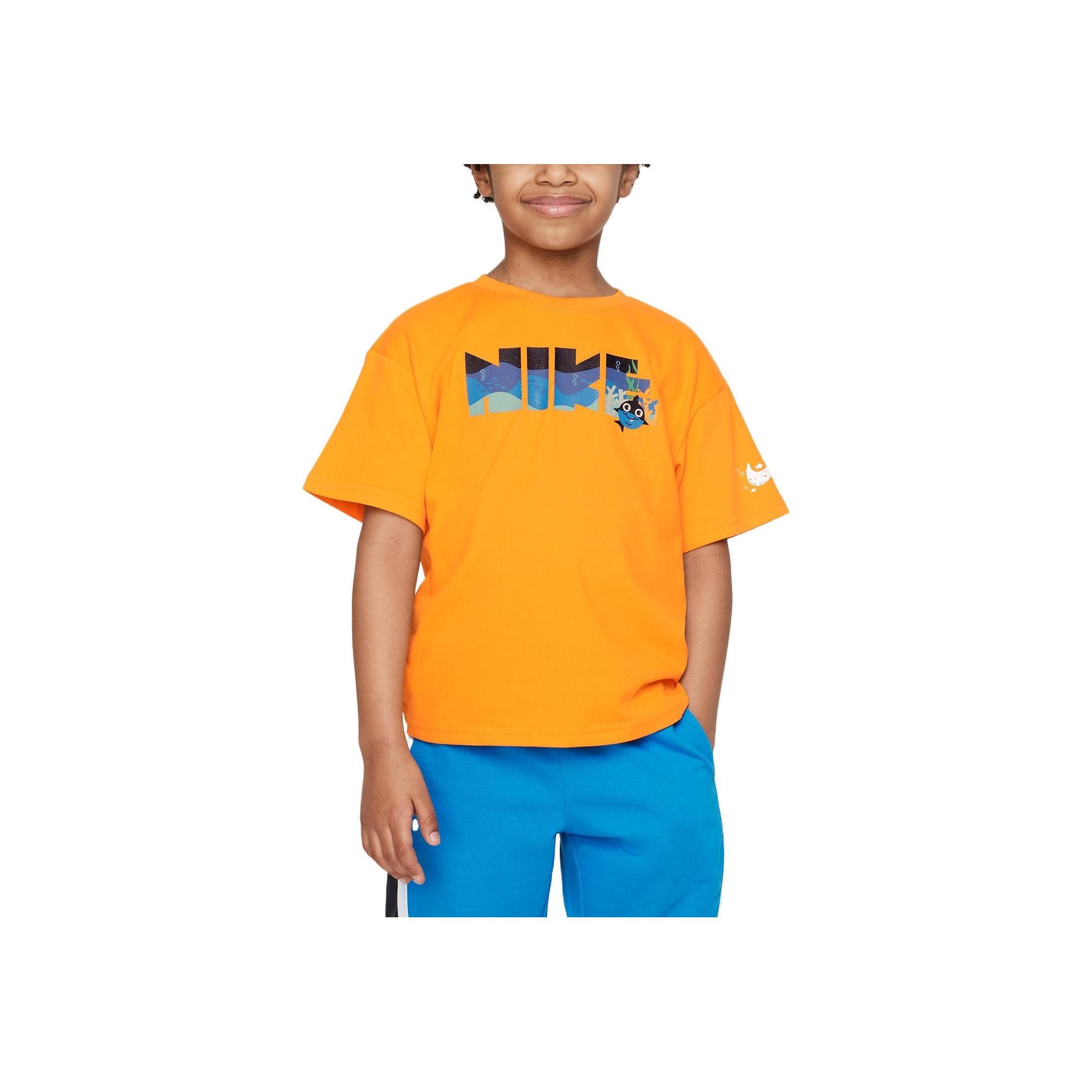 

Nike Футболка детская с принтом букв кораллового рифа, свободного кроя, с круглым вырезом и короткими рукавами, ярко-оранжевая FQ0635-836 XS