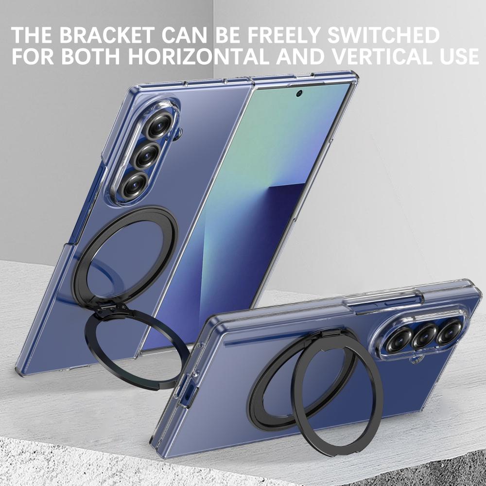 Transparent Acrylic 360 Rotate Bracket Case for Samsung Galaxy Z Fold 6 7 Magsafe Cases for Samsung ZFold 7 Stand Holder Cover