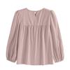 Women's Color Loose Round Neck Plus Size Shirt