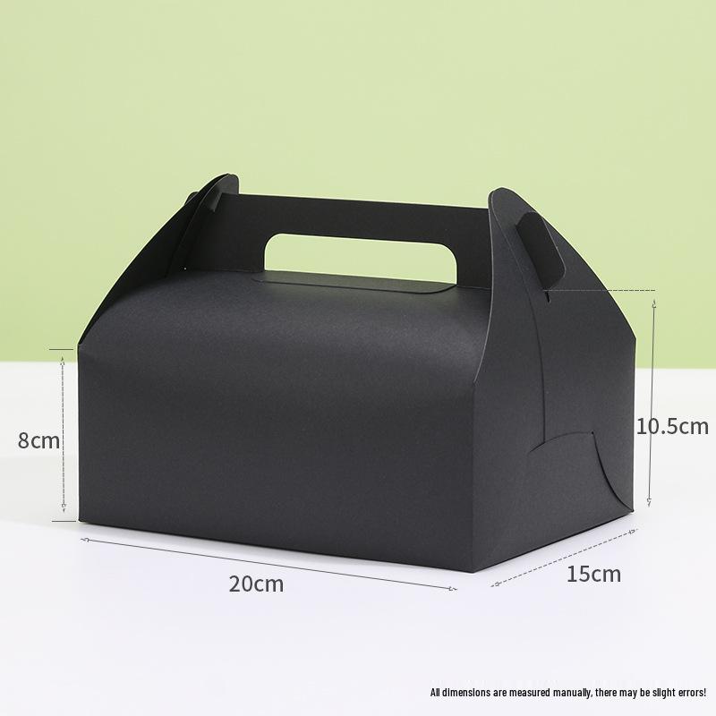 Handheld Kraft Paper Pastry Box for Desserts and Afternoon Tea