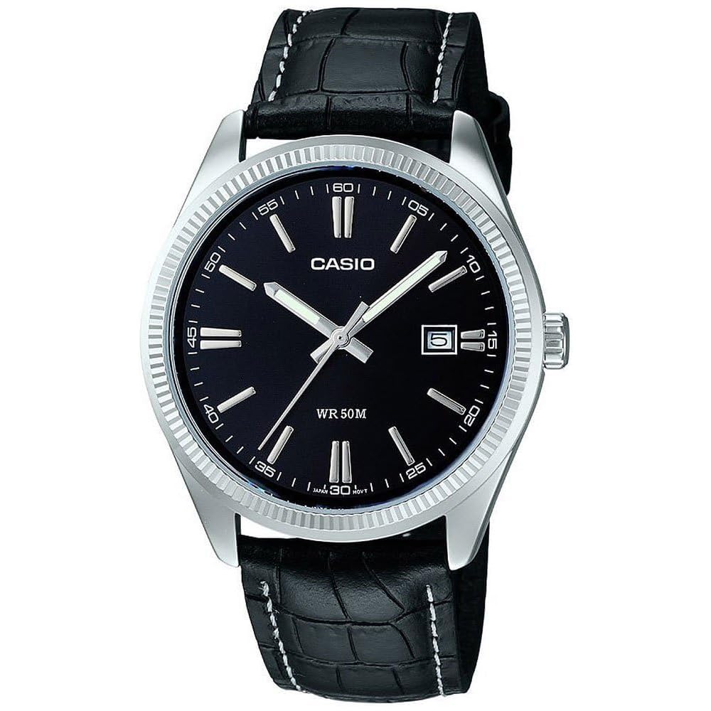 Casio LTP-1302L-1A Women s Quartz Wristwatch Leather Band Black Dial