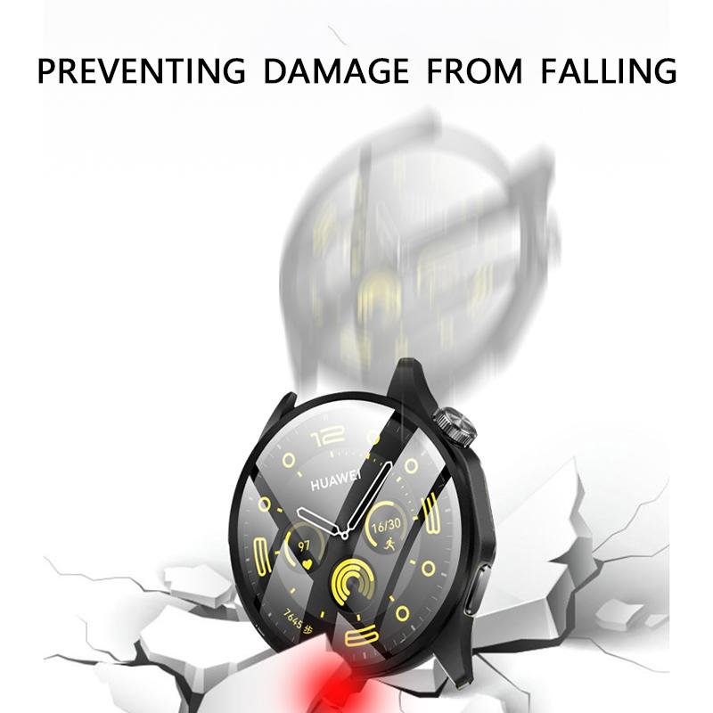 Protective Case for Huawei Watch GT 4 46mm/41mm Accessories Full Coverage Bumper Screen Tempered Protector Gt4 46mm 41mm Cover