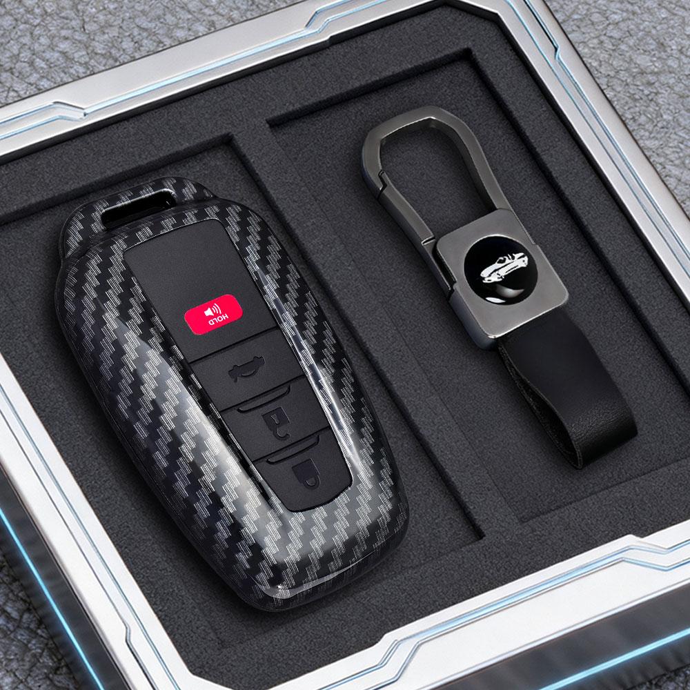 

Abs Carbon Fiber Car Key Case Cover Shell Fob For Toyota Prius Camry Corolla C-Hr Chr Rav4 Prado Key Chain Accessories