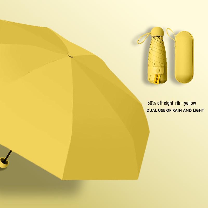 Compact Women's Umbrella with UV Protection and Black Coating – Dual-Use for Sun and Rain