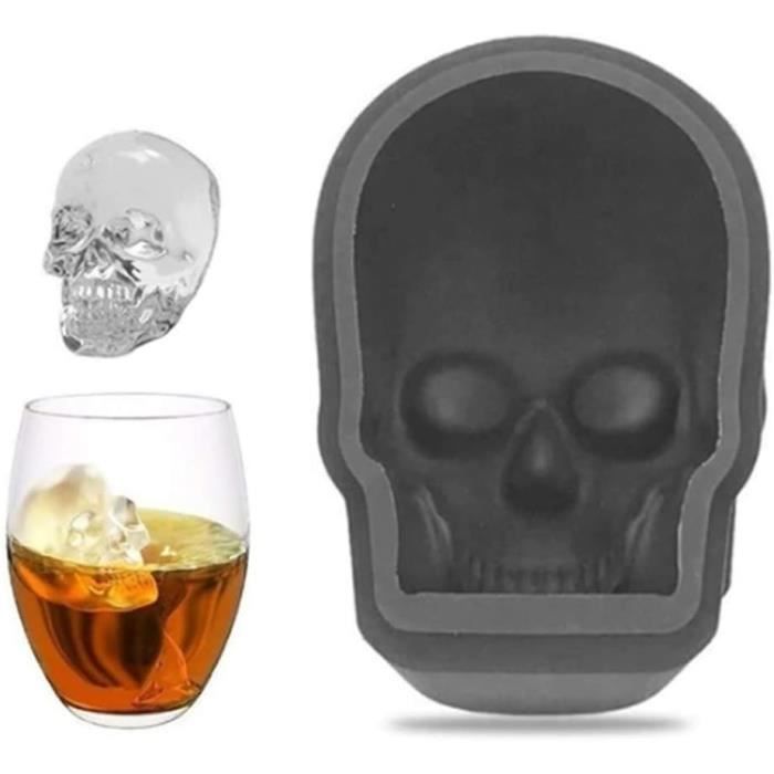 Generise 3D Silicone Skull Head Ice Cube Mold for Cocktail, Whiskey, Halloween[H258]