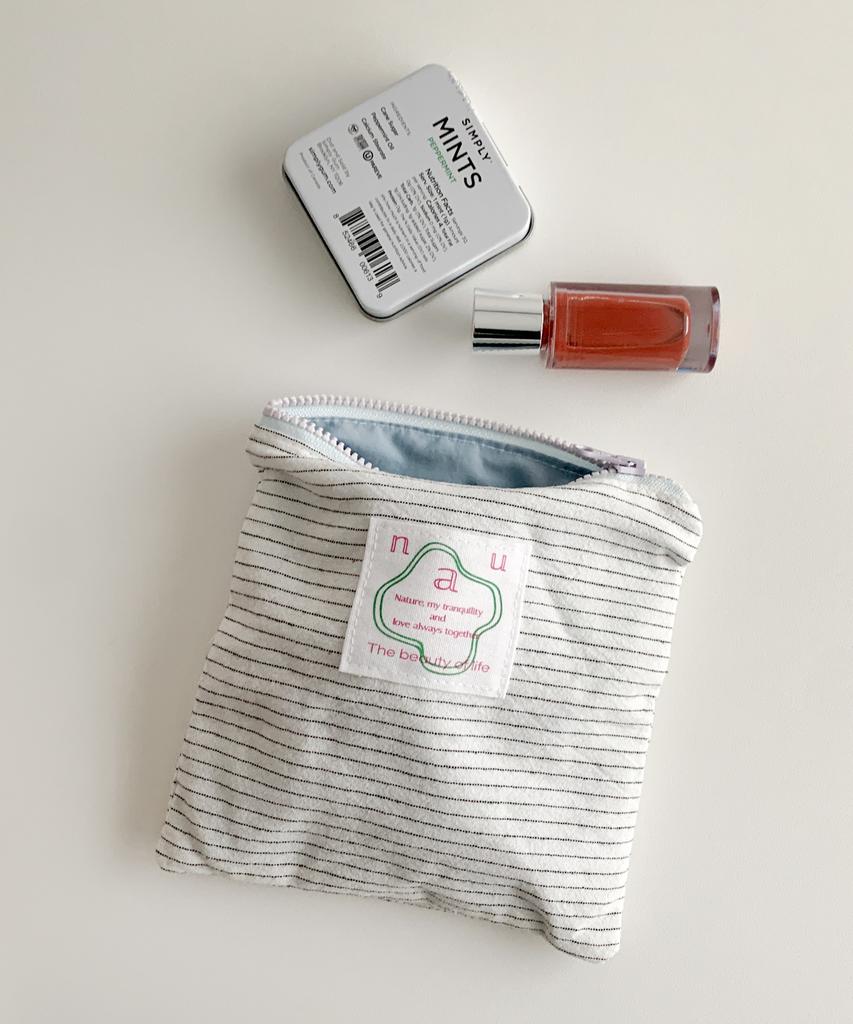 Nuaname Cotton Cookie Striped Pouch