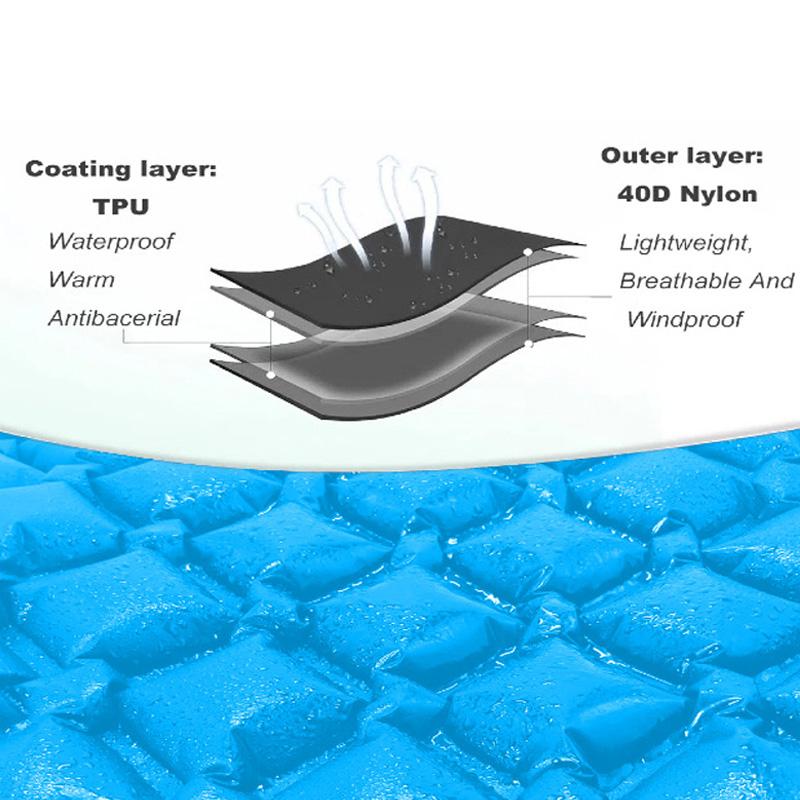 40D Nylon Inflatable Sleeping Pad Self Inflating Camping Mat Waterproof Inflatable Mattress Ultralight Sleeping Pad for Camping