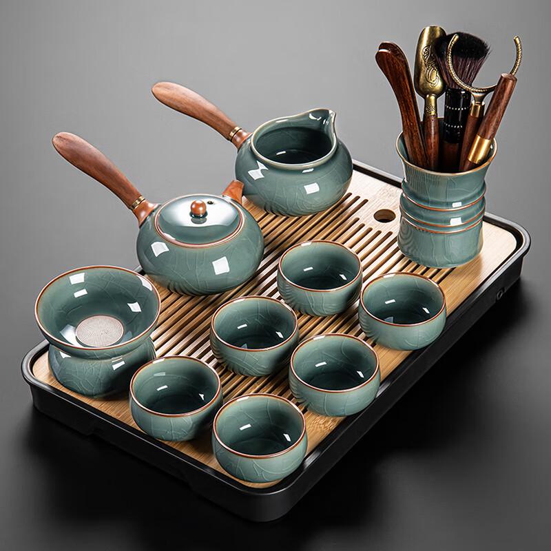 Lainuo Ge Kiln Side Handle Tea Ceremony Set