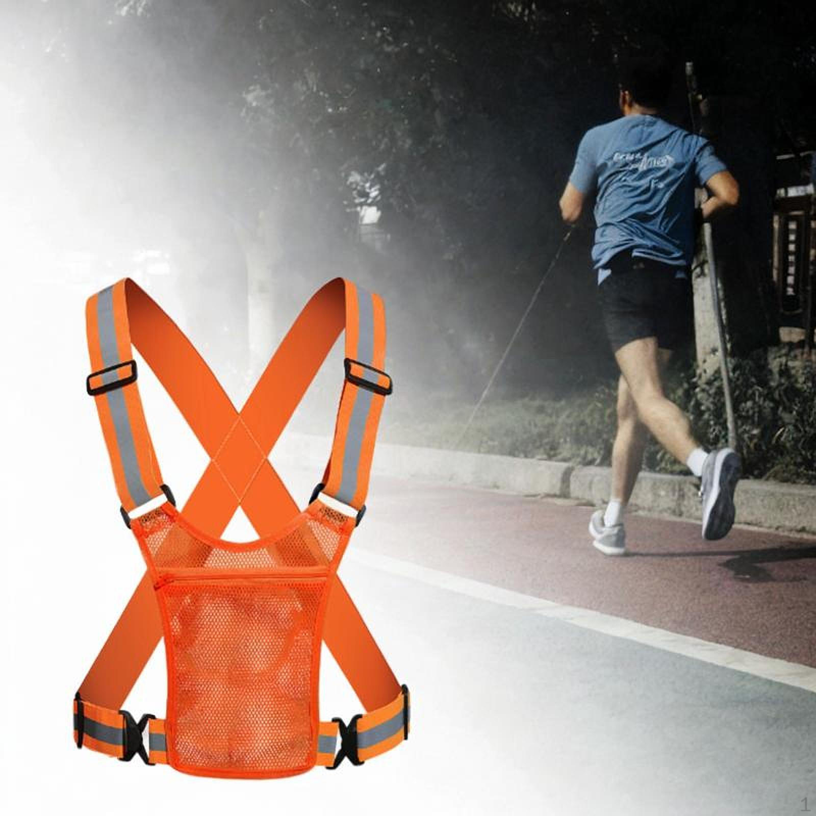 

Светоотражающий жилет с ремешком на ремне, регулируемый, высокая видимость, снаряжение для бега, велоспорта оранжевый