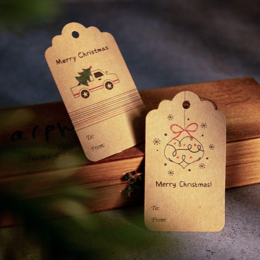 DIY Xmas Decoration Santa Claus Kraft Paper Christmas Labels Gift Wrapping Hang Tags Christmas Tag