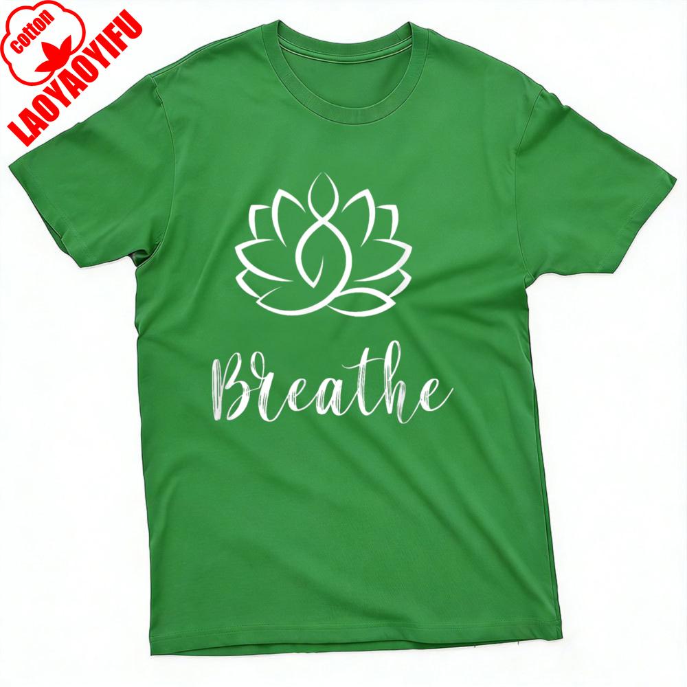 Lotus Flower Breathe Summer Men TShirt Yoga Style Casual Wear for Relaxation and Meditation Ideal Gift for Him Clothes