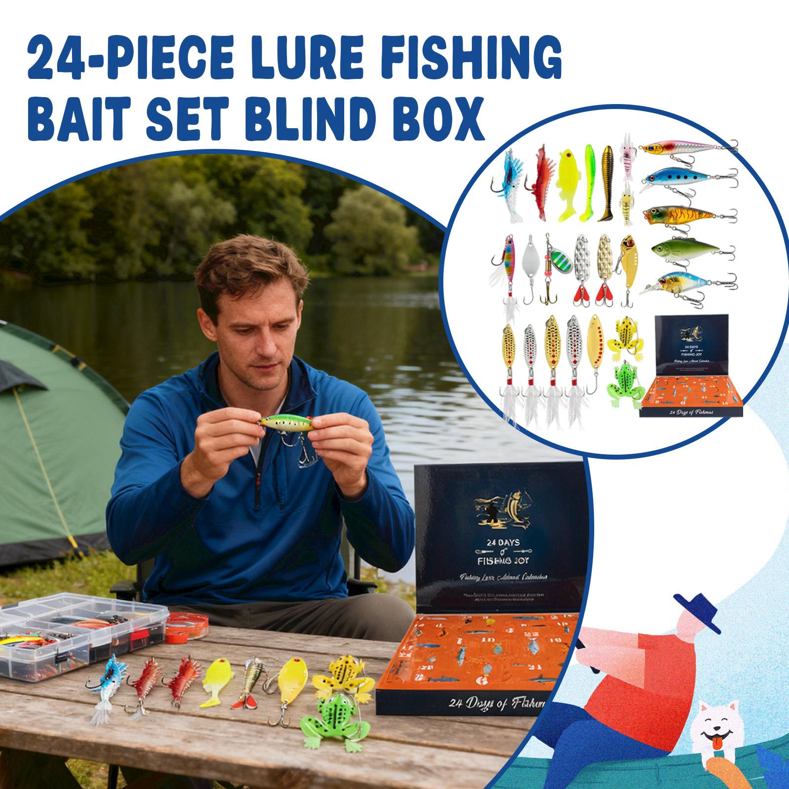 

Merry Christmas Advent Calendar Fishing Christmas Countdown, Fishing Tackle Advent Calendar For Fish Adult Men Teen Boys 24-Day Countdown 24pcs One Size синий