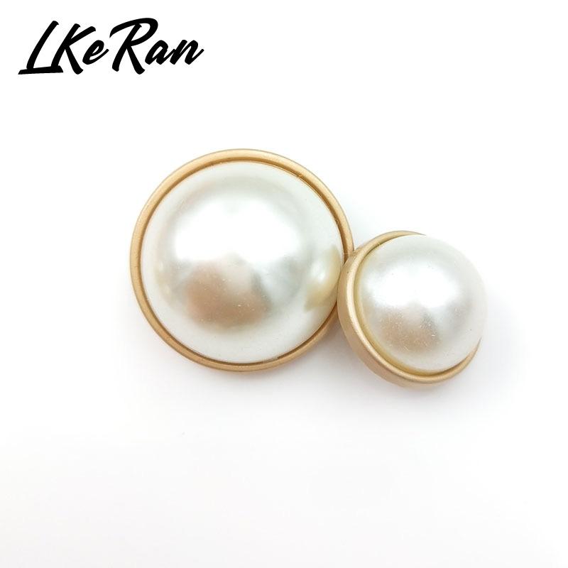 LKeRan Bottoni in Finta Perla Bianca 100% Antigraffio Gambo in Lega di Zinco Dorato Bottone da Cucito per Abbigliamento Accessori Decorativi Fai-da-te per Abbigliamento