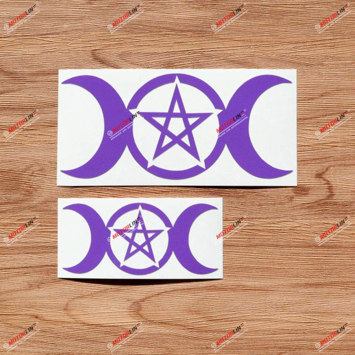 

Wicca Pagan Witch Triple Moon Vinyl Decal Sticker - 2 Pack Glossy Purple, 4 Inches, 6 Inches - for Car Boat Laptop Cup Phone