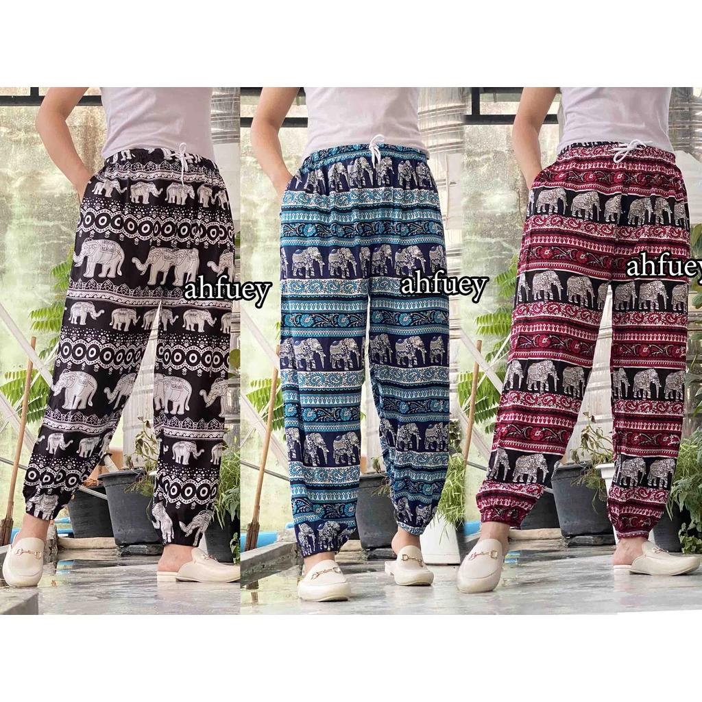 Elephant Pants Long Adjustable Elastic High Waistband Strap Jumper  Unisex Man Women Print Thailand Casual Streetwear Beach Bohemian Retro Vintage