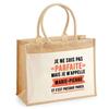 Beach Bag - PLANETEE - Jute Tote Bag Marie-Pierre Parfaite - Cotton - Printed In France - Large Capacity