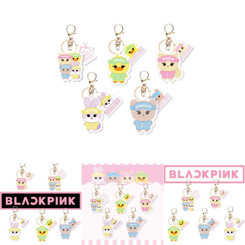 Blackpink Cartoon Character Acrylic Keychain Keyring Backpack Decoration 5cm Height