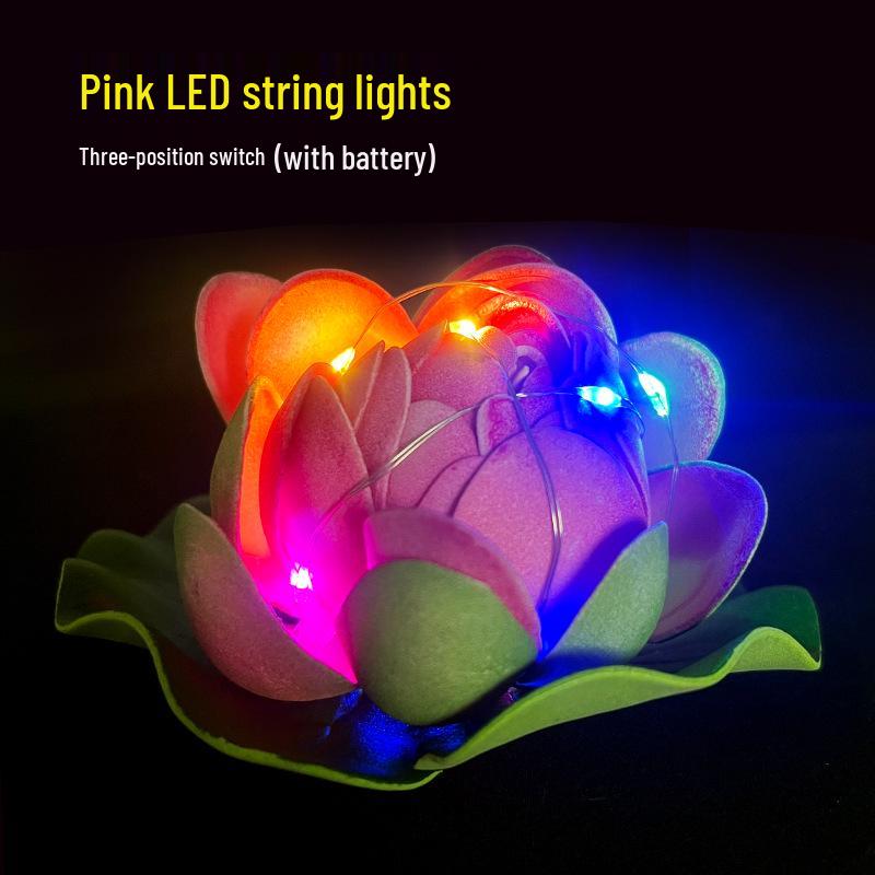 LED Silk Lotus Lamp - Perfect for Lantern Festival, Qixi, Valentine's Day, Water Surface, and DIY Decor.