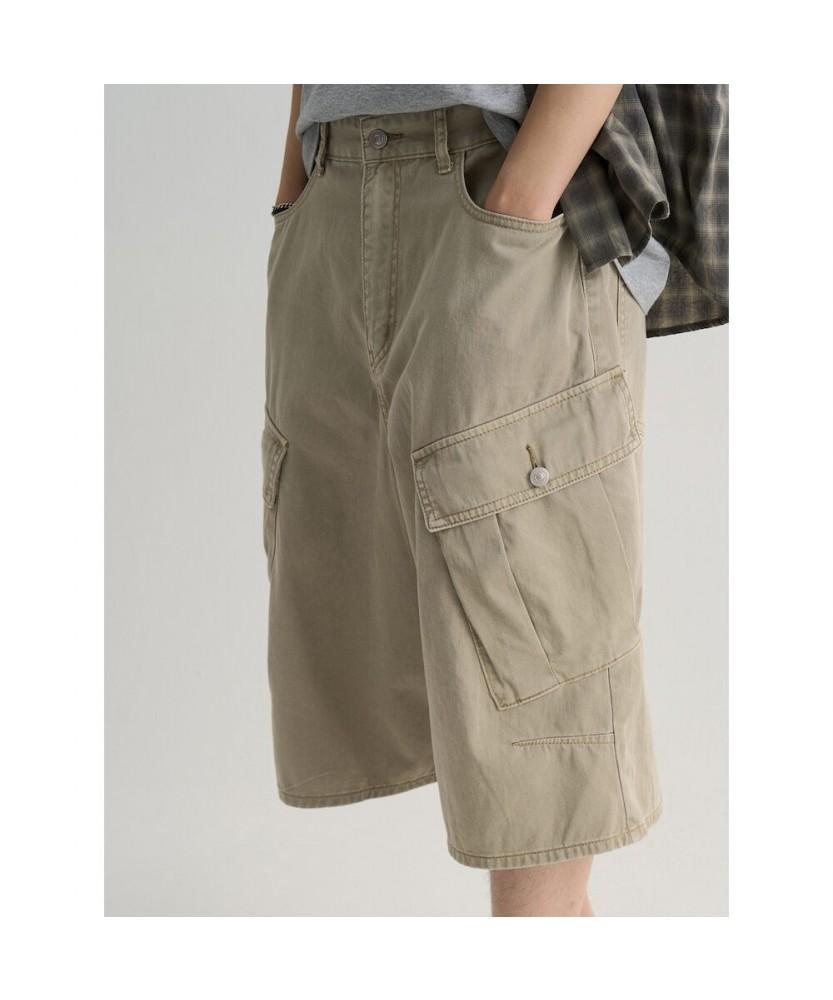 8SECONDS Bermuda Cotton Cargo Pants Beige