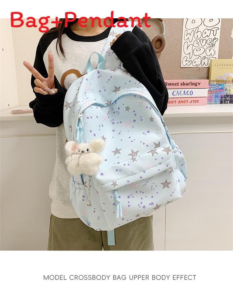 Forest Style Starry Backpack For School Students With Breathable Oxford Fabric