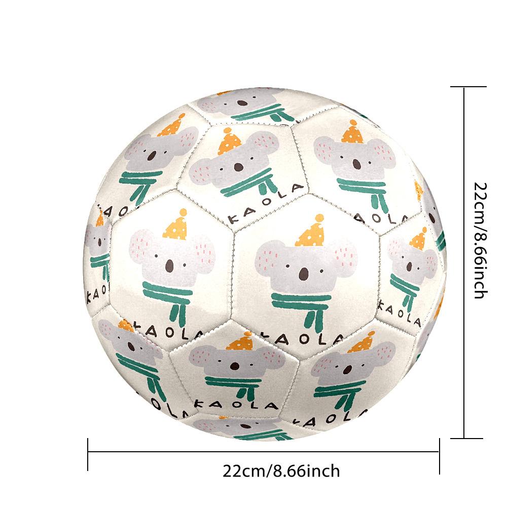 1pc Koala Winter Hat Theme Soccer Ball Football, Size 5, Lightweight PVC, Outdoor Training Soccer Ball,Gift j61464