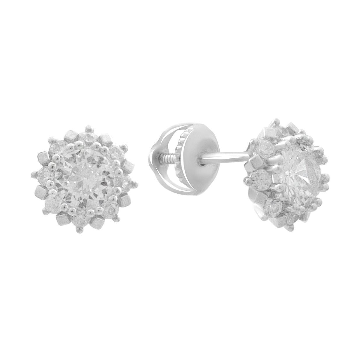 

Silver earrings with cubic zirkonia (2186816) білий
