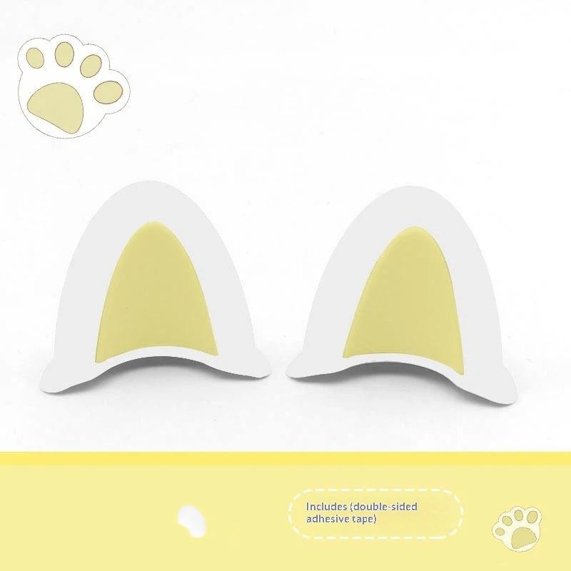 Soft ABS Bear Ear Helmet Decorations 1 Pair Adorable Appearance Easy to Install for Outdoor Riding Sports Helmets