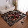 "Attack On Titan Anime Carpet Red Smoke Design for Living Room" Suitable for Use As an Anti-slip for Living Room Bedroom Sofas