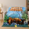 Lustige Grizzy und die Lemminge Cartoon Flanelldecke Weiche Warme Überwurfdecke für Bett Schlafzimmer Zimmer Wohnzimmer Reise Picknick Kind