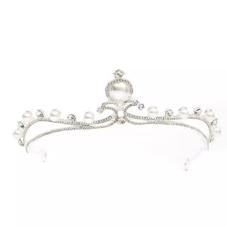 Baroque Crown Queen Pearl Hairpin 18th Birthday Bride Tiara Wedding Dress Crown Princess Crown Headband