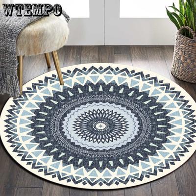 Ethnic Style Circular Living Room Carpet Nordic Bedroom Bedside Mat Dressing Table Computer Chair Floor Mat