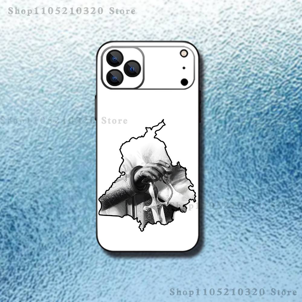 Punjab Map Phone Case For iPhone 17,16,15,14,13,12,Pro,Max,Plus,E,SE4,Air,Mini Black Soft Box