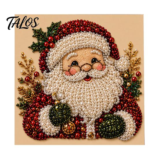Regali di Natale pensati per gli appassionati Kit Artistico Pittura su Tela con Perle Finte Fai da Te, Kit per Artigianato con Perline Divertimento in Famiglia Adulti, Principianti, Babbo Natale Carino