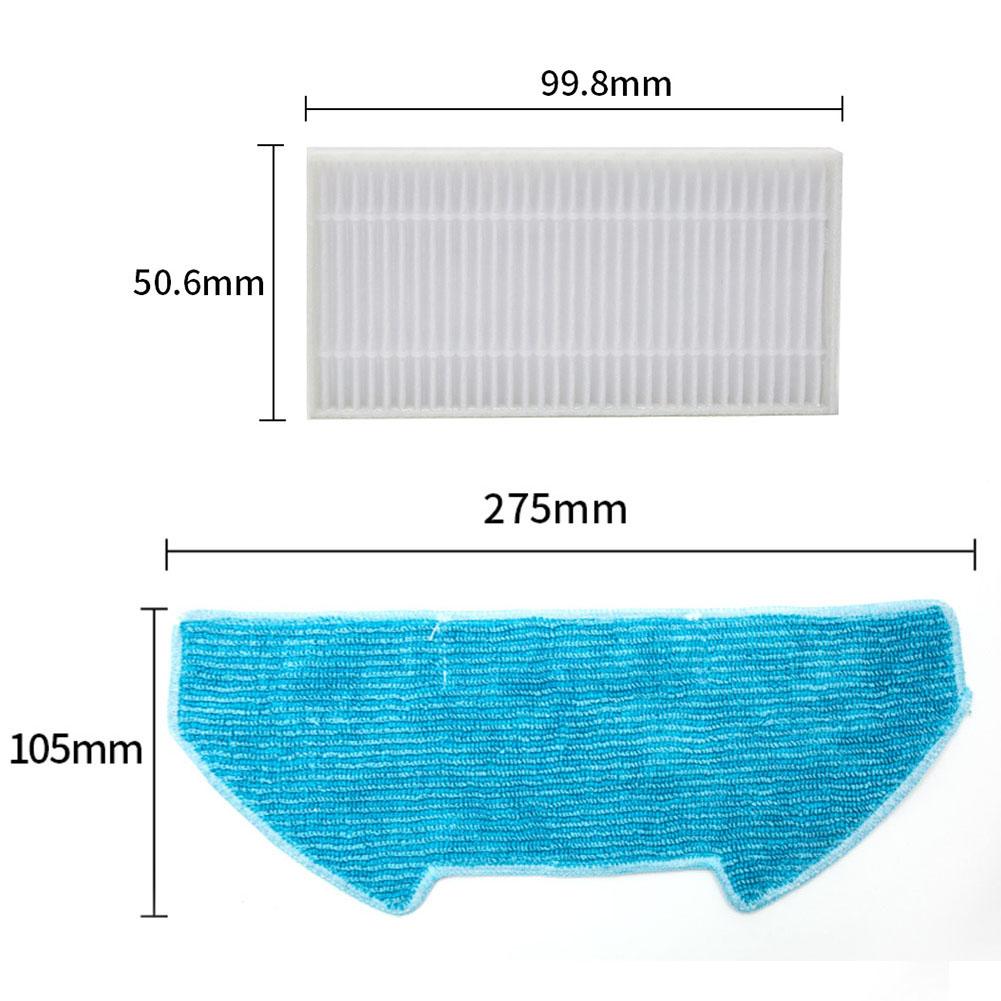 1 Set For BObsweep For Ultra-Vision Filter Mop Cloth Bag Side Brush Kits Vacuum Cleaner Accessories Spare To Replace