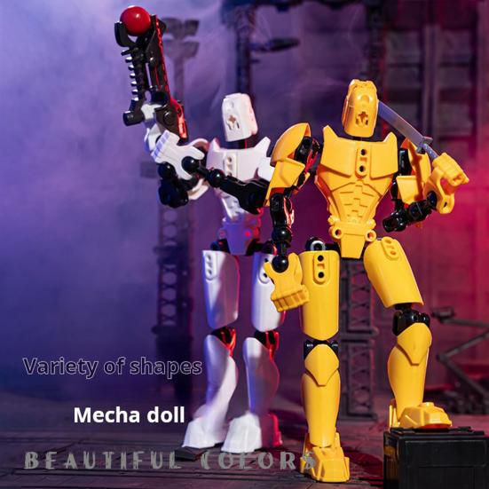 1 Set Action Figure Multi-Joint Movable Robot Toy Plastic Figure Doll for Home Office Desktop Decoration