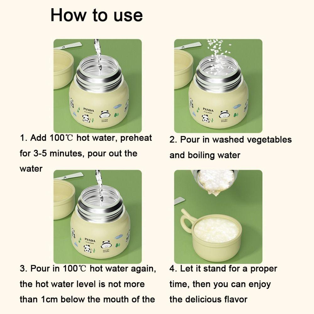 Stainless Steel Stainless Steel Panda Stew Cup Large Capacity Insulated Pot  Student