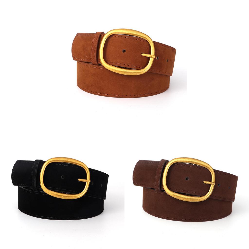 Elegant Pu Waist Belt For Women With Round Metal Buckle For Winter Dress And Coat