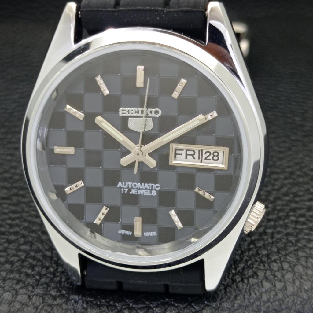 REFURBISHED JAPAN MADE SEIKO 5 AUTOMATIC MENS WATCH BLACK DIAL CUSTOM a440112-2 QV90-a440112