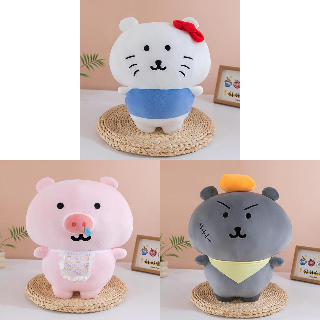 Grey Wolf Hello Kitty Pig Plush Toy Cute Cartoon Stuffed Animal For Kids And Adults