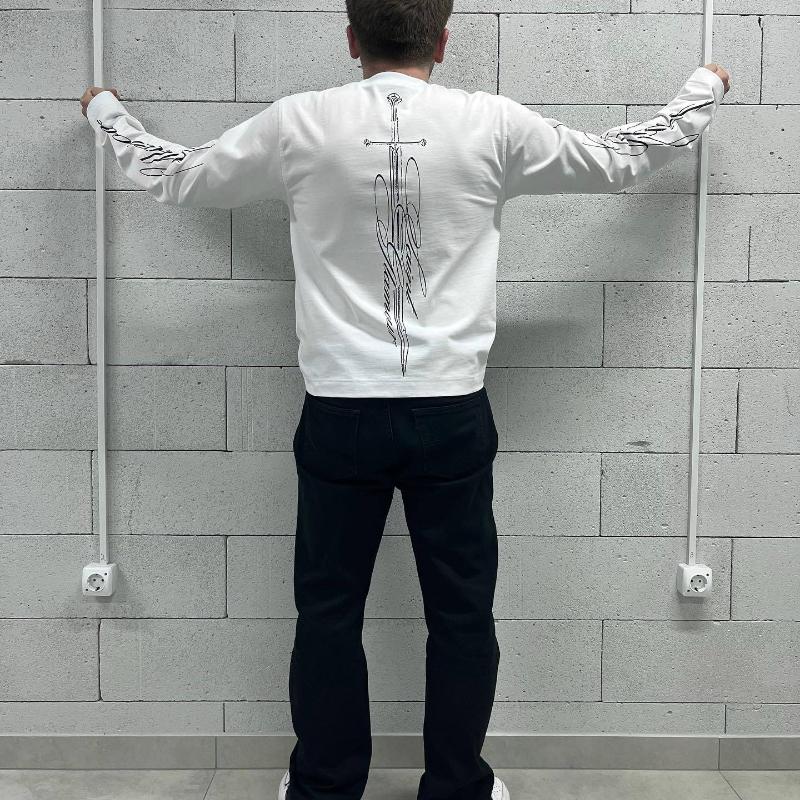 Y2K Fashion Casual Cross Print Autumn Long Sleeved Loose Men's and Women's Top