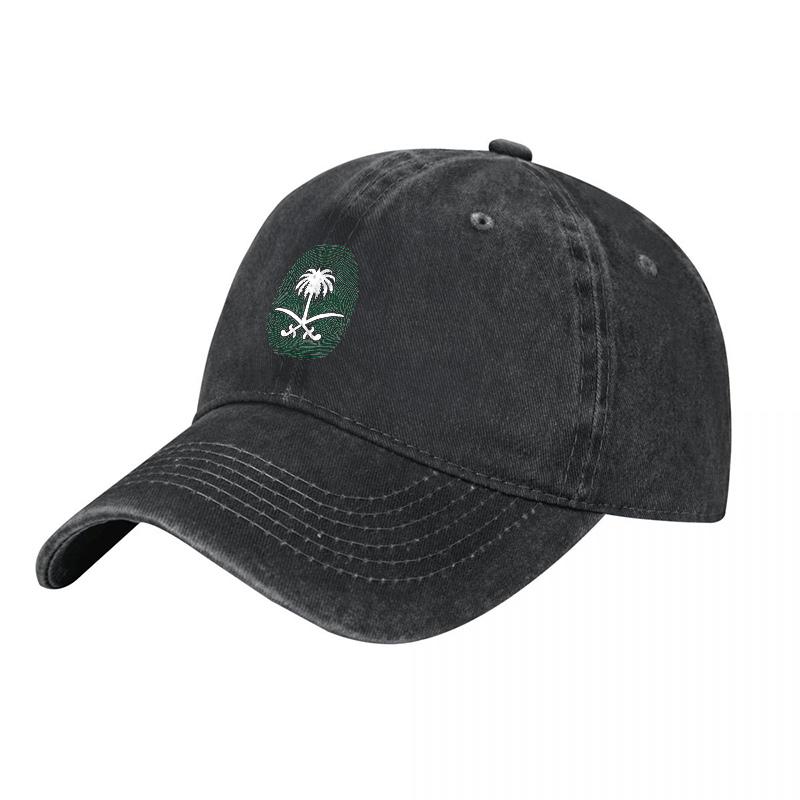 Palm Tree Logo Washed Cotton Baseball Cap Classic Black Adjustable Hat with Embroidered Design for Outdoor Style and Comfort