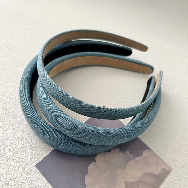 1.5/2/3CM Fashion Women's And Girls Denim Cloth Headband with Sponge Padding for Ladies Daily Hair Hoops Accessory