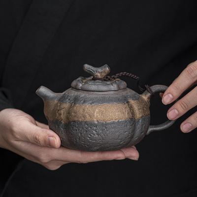 270ml Vintage Gilded Teapot Household Handmade Coarse Pottery Tea Brewer Kung Fu Tea Set