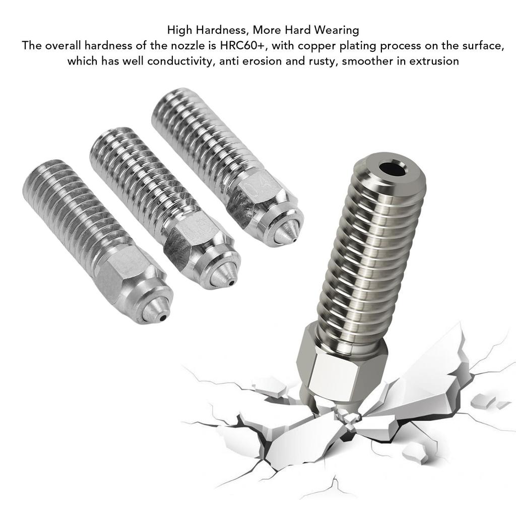 6 Pcs Hotend Nozzle Replacement for Creality K1 K1 Maximum 3D Printer 0.4 0.6 0.8mm Hardened Steel CrZrCu Bimetal Nozzle
