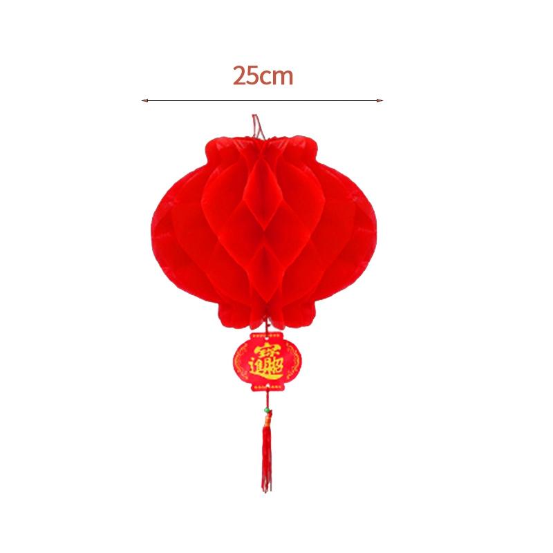 2026 New Year Decoration 3D Honeycomb Hanging Pendants Red Paper Lantern Christmas Navidad Decor Xmas New Year Hanging Ornament