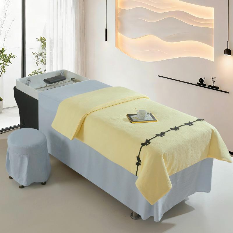 70x150cm 3-Piece Set Summer Lightweight Bubble Gauze Massage Bed Cover for Thai Shampoo Bed Head Therapy Bed Linen