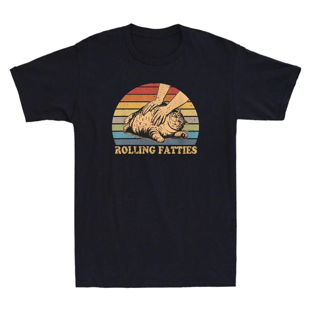Cat Rolling Fatties Funny Fat Cat Kitten Lover Owner Kitty Gifts Men s T-Shirt 4XL