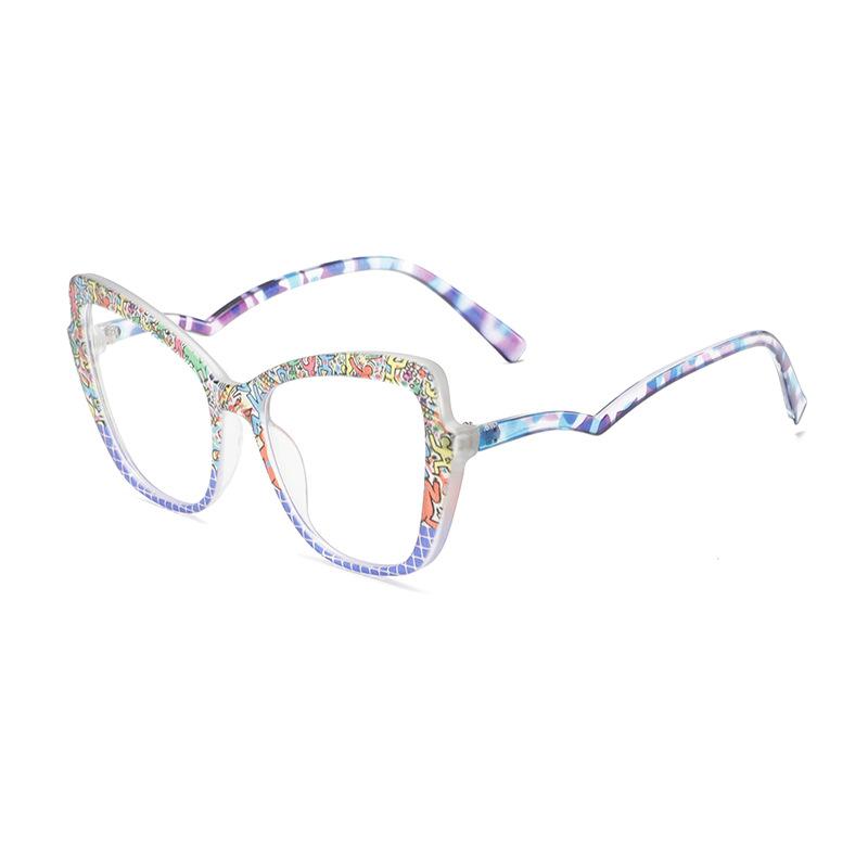 

Anti Blue Rays Oversized Cat Eye Reading Glasses Woman New Fashion Transparent Prescription Glasses Spectacles For Ladies Original lens 0